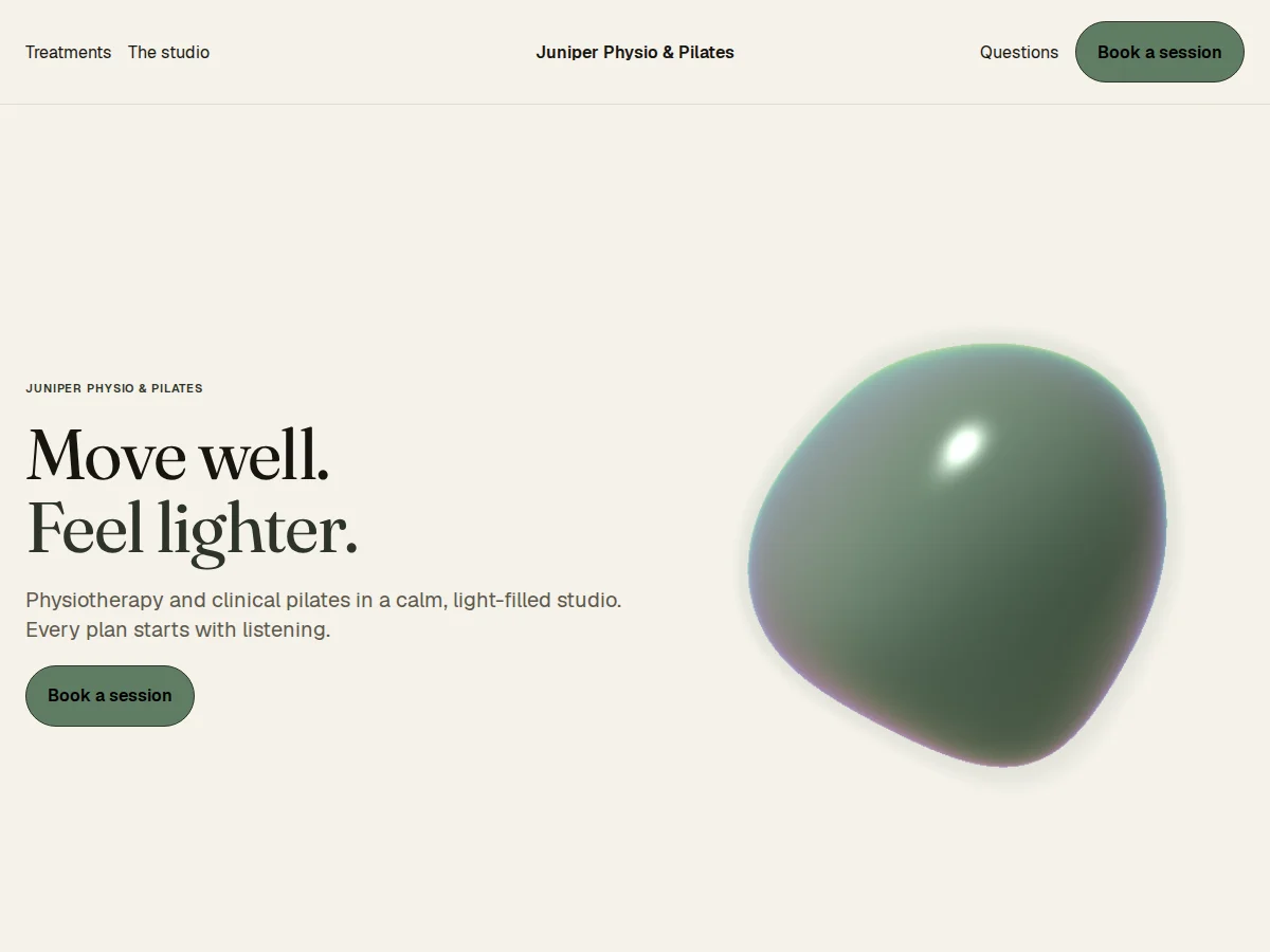 The Linen website design